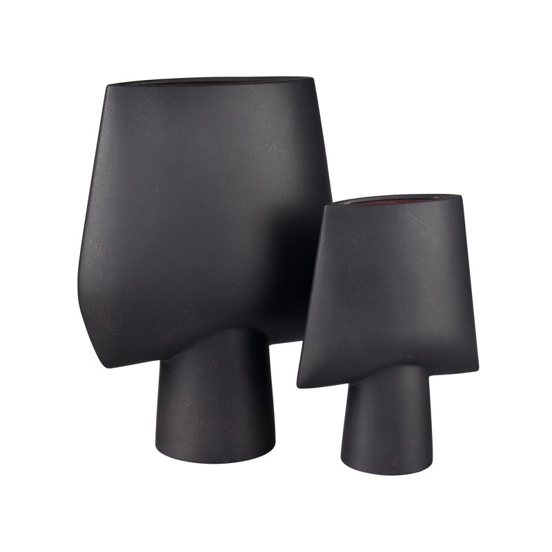 Vase Hawking - petit noir, Noir, Couleur unie