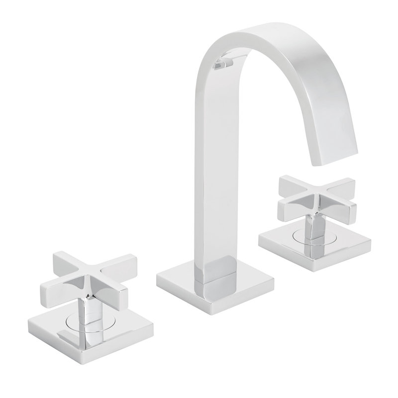 Lura Widespread Bathroom Faucet with Drain Assembly, Polished Chrome