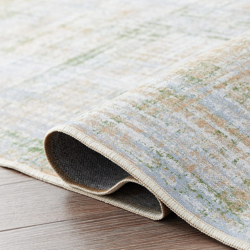 Green Foldable Thin Washable Rug Rug Boho Area Rug, Rectangle 120 x 180 cm