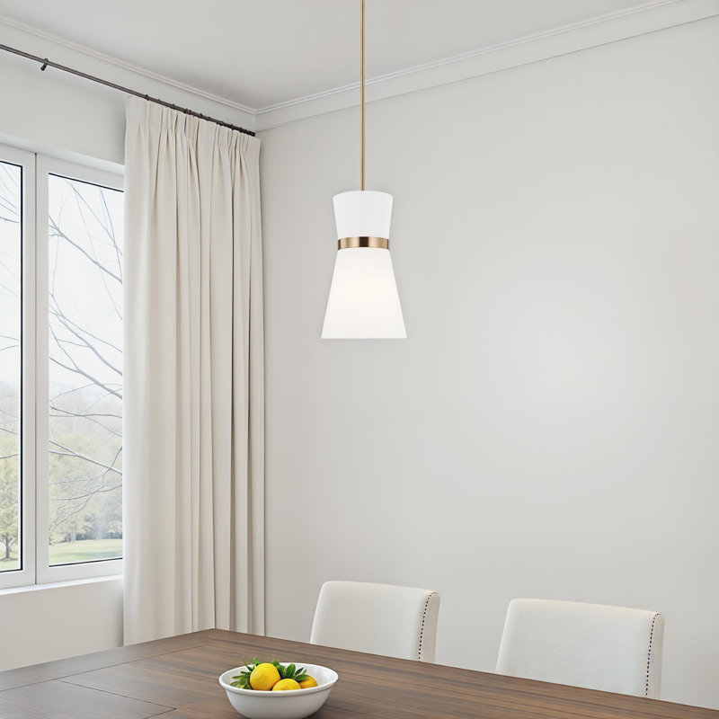 Ayyaan 1 - Light Single Pendant, Satin Brass, Satin Brass/White