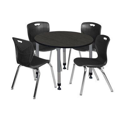 Kee Mobile Round Breakroom Table and Chair Set