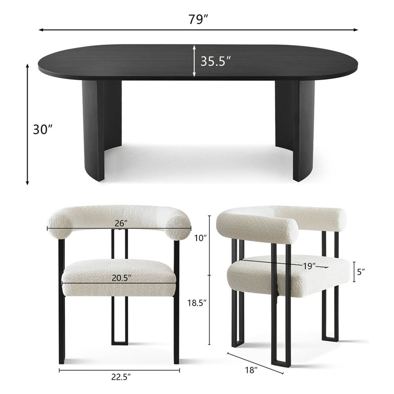 Fellman 6-Person Dining Set with Oval Table