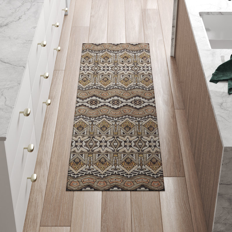 Tapis intérieur / extérieur Lamanna avec envers antidérapant, Tapis de couloir 2 pi 3 po x 7 pi 6 po