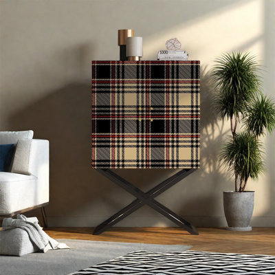 Armoire de rangement en pin avec pieds en acier inoxydable