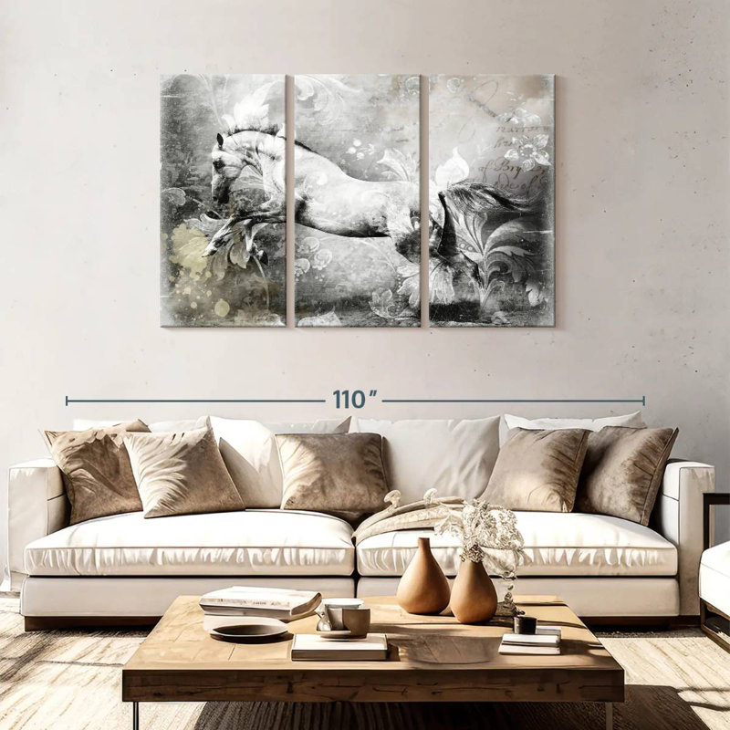 Brampt White Horse, 48" H x 74" W