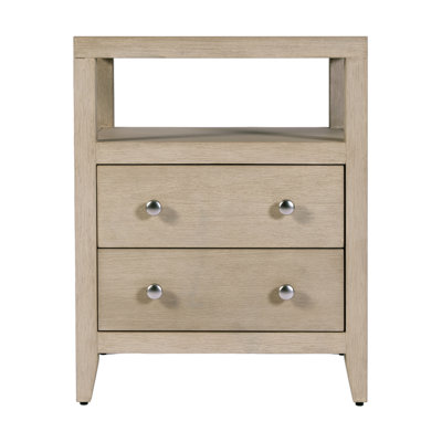 Table de chevet rectangulaire à 2 tiroirs en bois l 21 po Pettitt, taupe