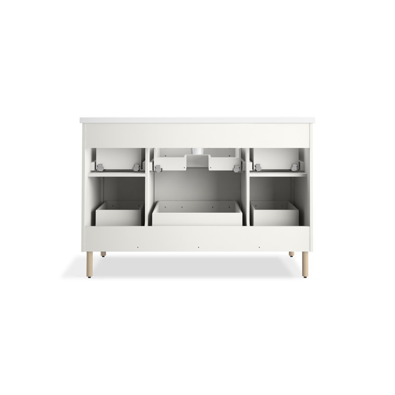 Spacity 48 In. Wall-Hung Bathroom Vanity Cabinet With Sink And Quartz Top, White