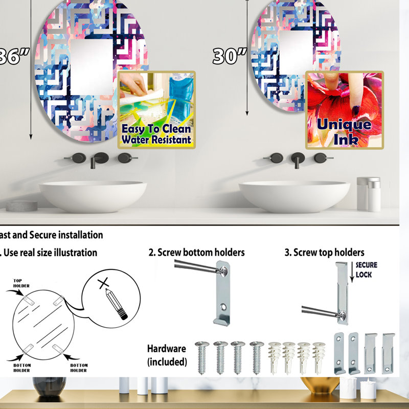 Miroir décoratif céleste ondulé Celestial Disguise, L 24 po x H 36 po