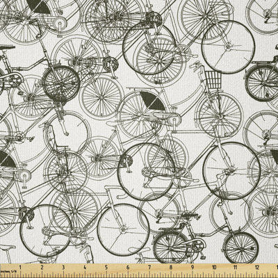 Crall Retro Bike Hand Drawn Multi-Purpose Fabric