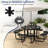 Metal Round Picnic Table Bench Set For 6