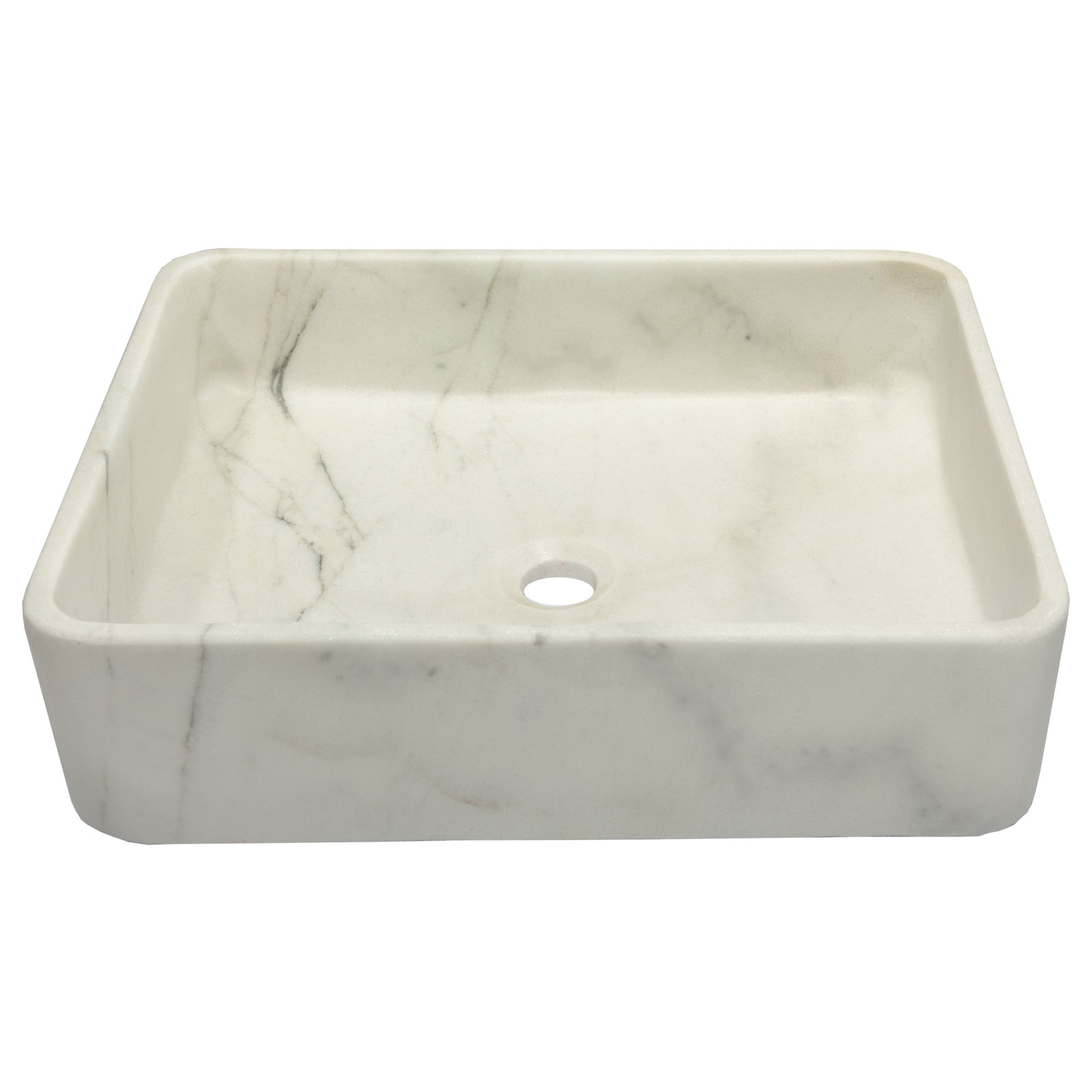 White Stone Vessel Bathroom Sink
