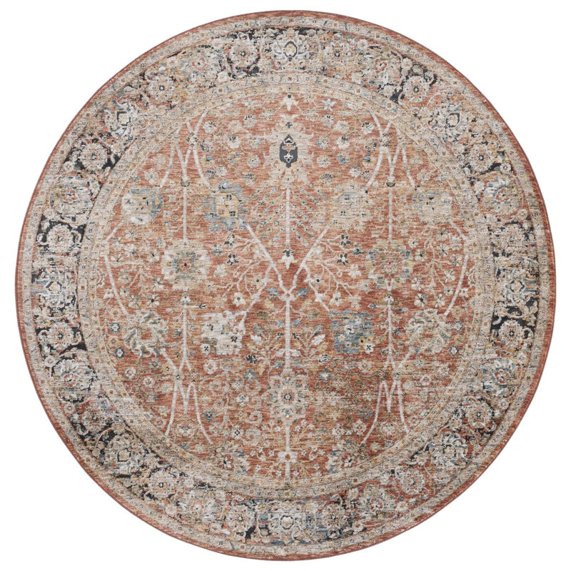 Tapis Silverado 112 rouille / bleu, Rond 6 pi 4 po