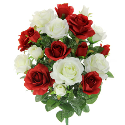 18 rosiers en fleurs artificiels