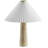 Cove Travertine Table Lamp With Pleated Shade In Travertine