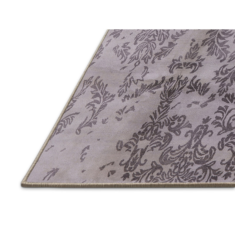 Tapis mauve à motif floral Harriette, Rectangle 5 pi x 7 pi