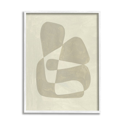 " Minimal Shape Abstraction Contrasting Line Tones Beige Tan " by Emma Caroline