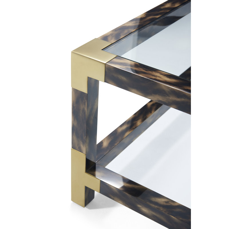 Arakan Glass Cocktail Table, 18" H x 44" W x 44" D