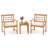 3 Pcs Acacia Wood Patio Bistro Set Outdoor Chairs With Coffee Table For Porch-658964157