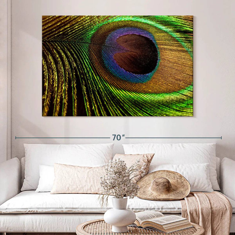 Brampt Eyespot On Peacock Feather, 34" H x 51" W
