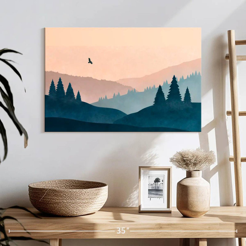 Kerrick Eagle Over Mountain Forest, 16" H x 24" W