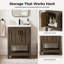 Ensemble de meuble-lavabo simple autoportant 24 po avec plateau en céramique Larangera-358700082