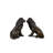Bronze Small Sitting Lions Sculpture Set