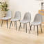 Ensemble de 4 chaises de salle à manger de cuisine modernes, sièges rembourrés en lin et pieds de table robustes en métal noir