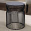 CT901 & ET901 Ensemble de base moderne emboîtable en métal et plateau en verre trempé teinté Table basse ronde de 30 po, table de bout d'une hauteur de 21 po, table d'appoint pour le salon-121050191