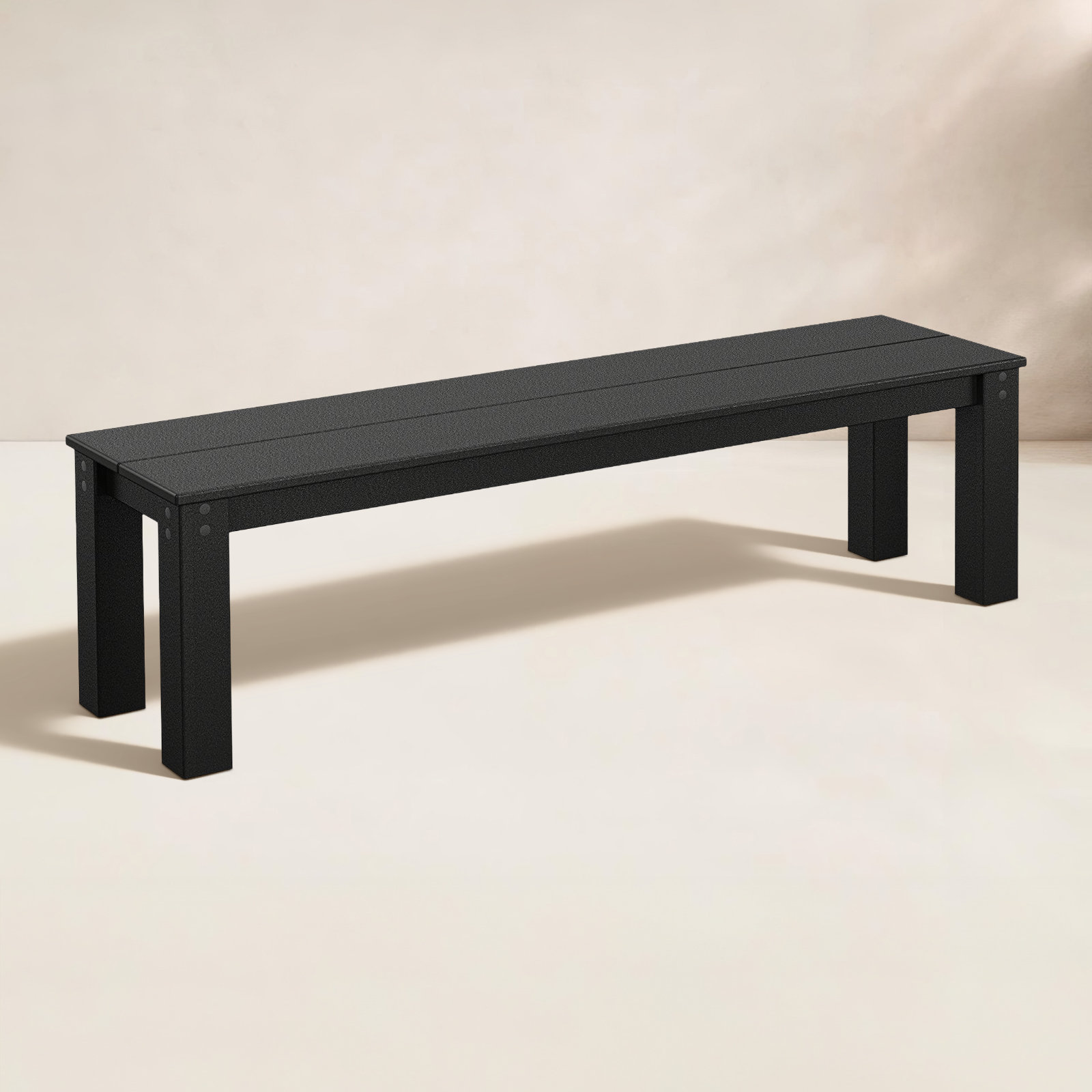 TREX Outdoors Parsons Outdoor Bench, Black, 17" H x 60" W