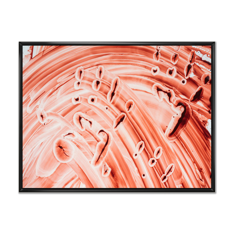 Smeared Blood III - Painting on Canvas, 24'' H x 36'' W x 1'' D, Black Floater Framed
