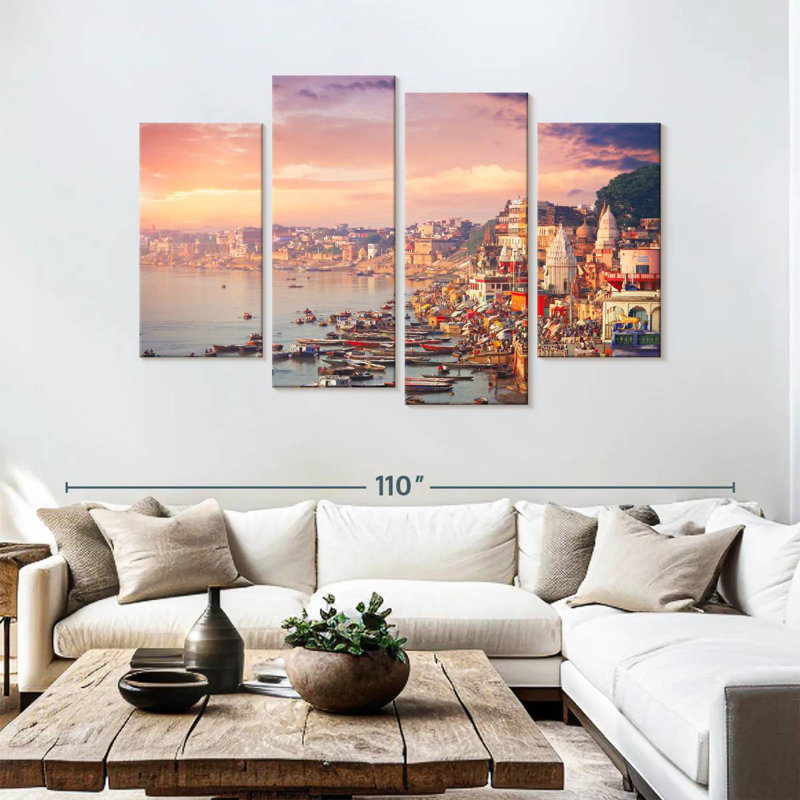Hannes Varanasi Sunset Skyline, 54" H x 84" W