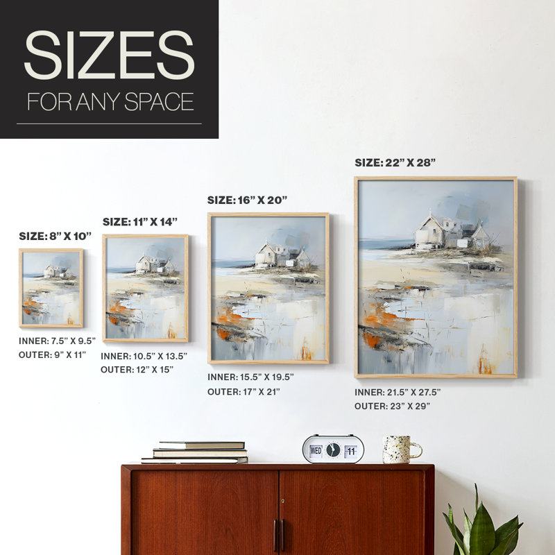 «NAUTICAL Series», reproduction encadrée en bois massif, Naturel, H 11 po x l 9 po