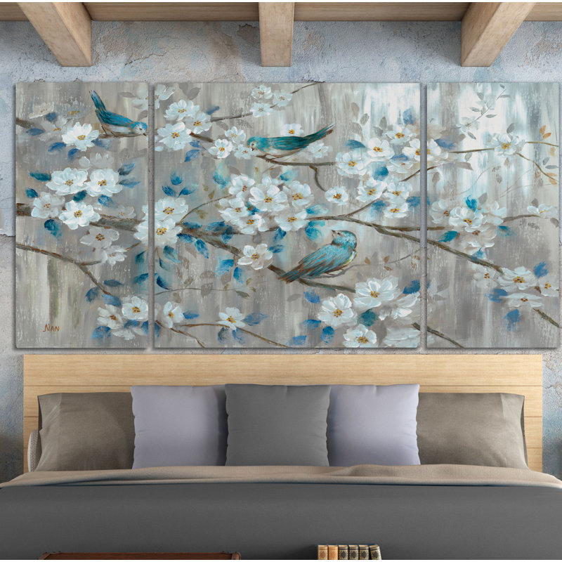 Sarcelle - reproduction d'art sur toile 3 pièces, H 40 po x l 80 po x P 1,5 po