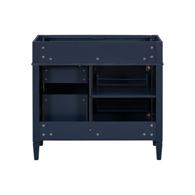 Armoire de meuble-lavabo moderne 36 po avec tiroir basculant et rangement pour porte, console de rangement en bois massif (lavabo non inclus)