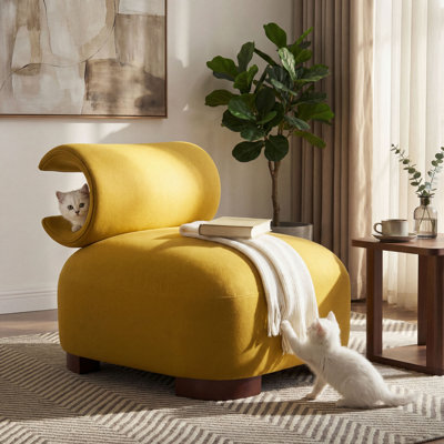 Chaise d'appoint moderne en polyester pour le salon - Convient aux animaux de compagnie, capacité de poids de 330 lb, conception élégante et durable
