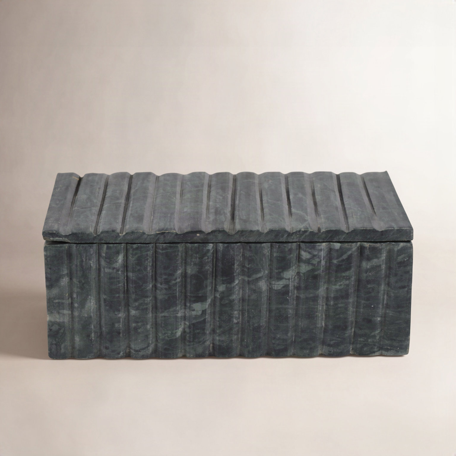 Textured Marble Storage Box, Green