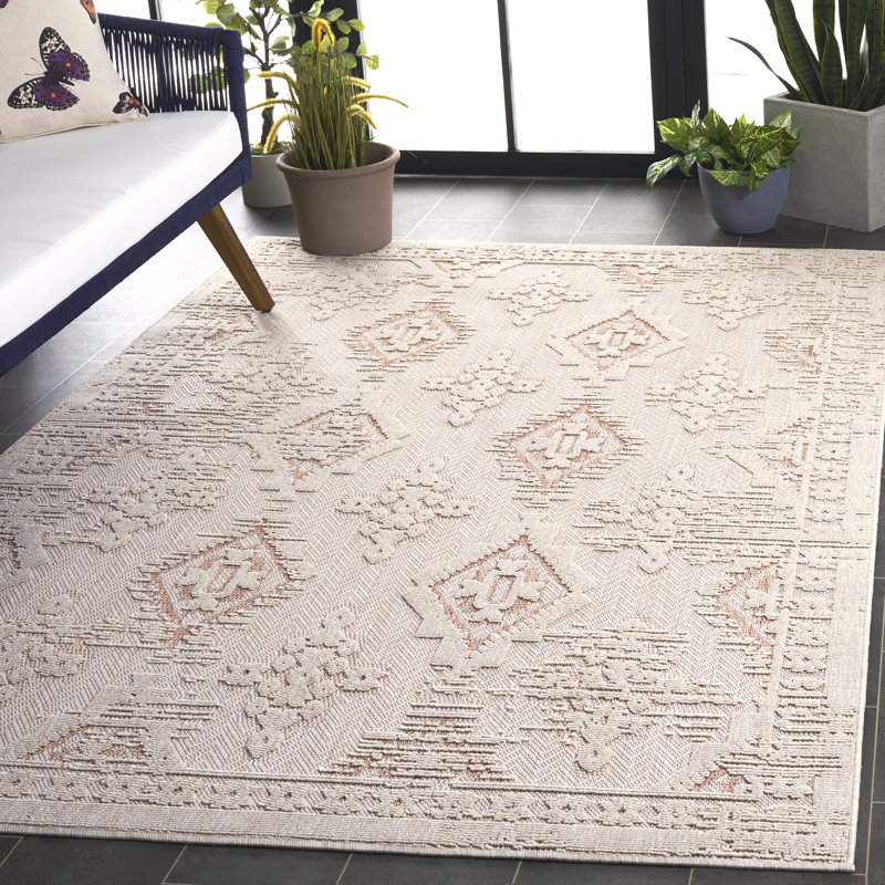 Tapis oriental d'intérieur / extérieur Benajah Performance, Rectangle 5 pi x 7 pi