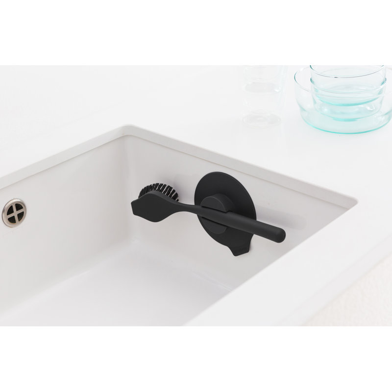 Brosse à vaisselle avec support à ventouse Brabantia, Gris foncé