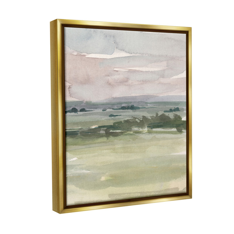 "Cadre aquatique de paysage de campagne" par Ethan Harper sur toile, Cadre flottant métallique doré, H 21 po x l 17 po