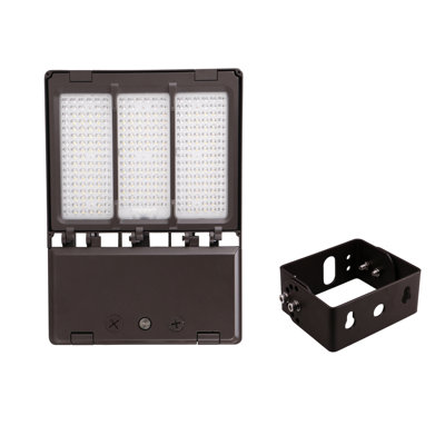 LED Area Light with Yoke Mount - 200–300W - 28,000–42,000 Lumens - 3CCT Selectable - 277–480V - Dimmable - Bronze Finish – Outdoor Parking Lot and Commercial Lighting