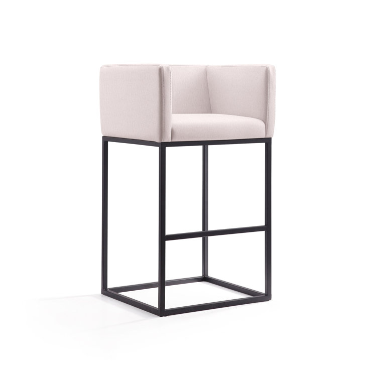 Upholstered Counter Stool with Metal Frame