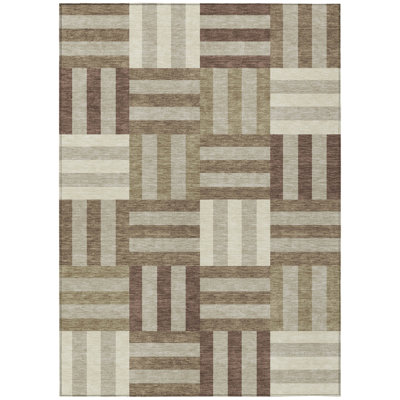 Machine Washable Indoor/Outdoor Aten ACN2332 Geometric Rug