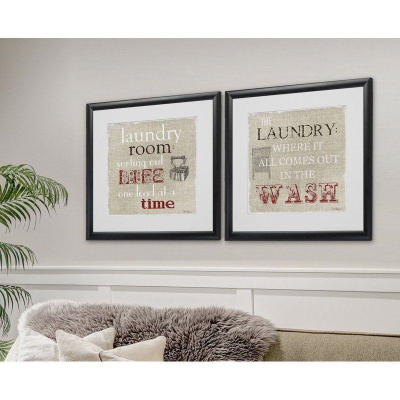 " Laundry Room " 2 - Pieces, Black Framed