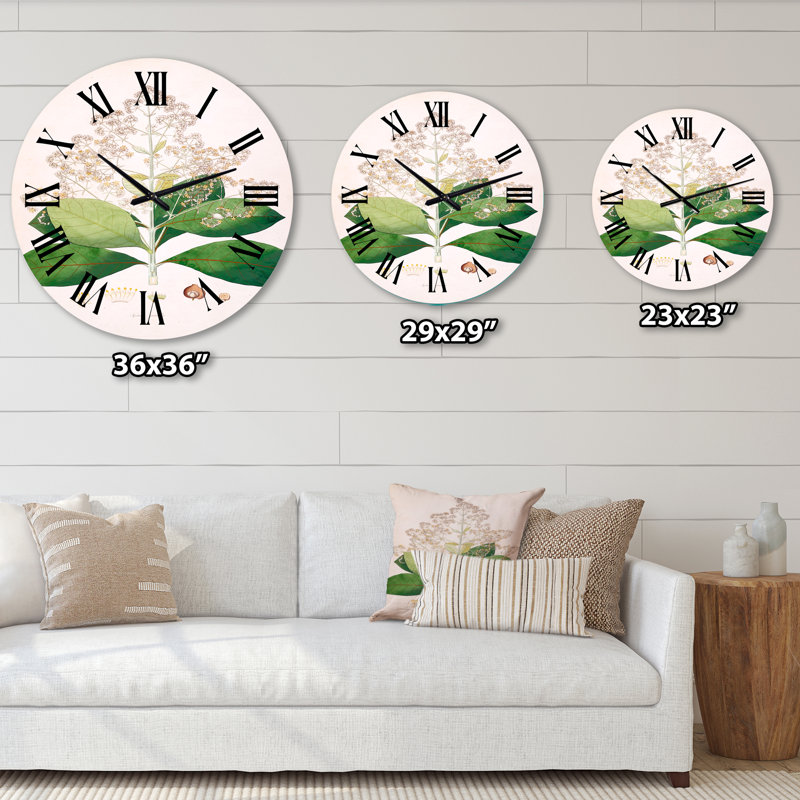 Vintage London Plants III - horloge murale maison de campagne, Grand
