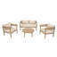 Ensemble de meubles de patio 4 pièces en bois d'acacia