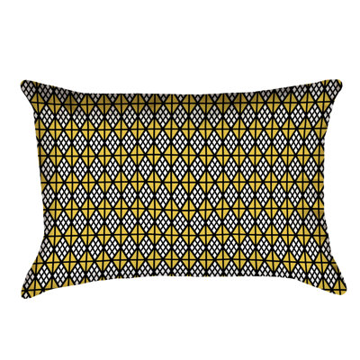 Katelyn Elizabeth Geometric Leather/Suede Reversible Throw Pillow