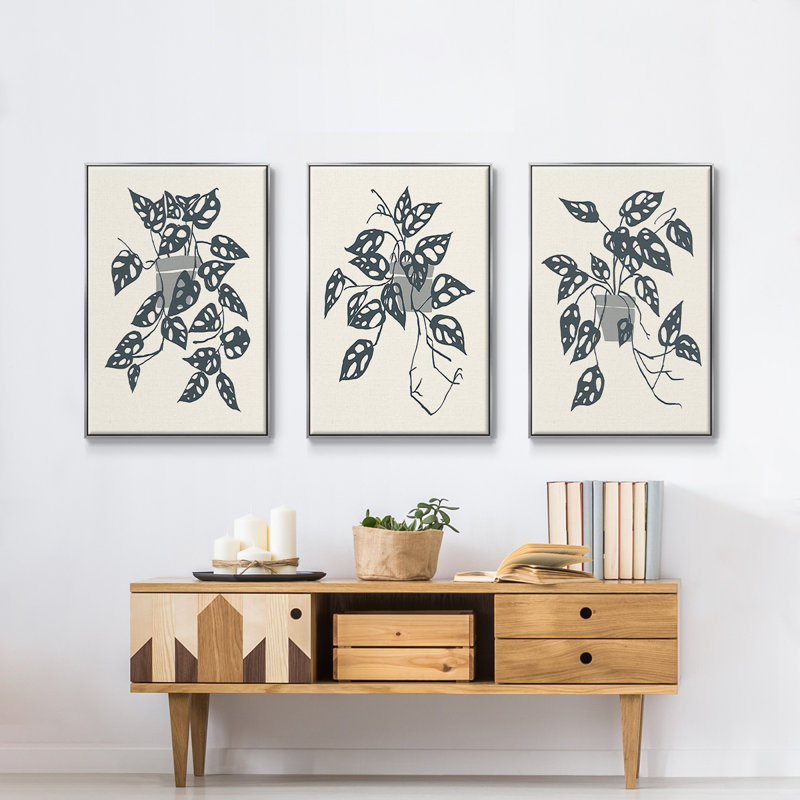Growing Leaves I, Argent, H 24 po x l 48 po x P 2 po