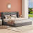 Wingback Velvet Upholstered Bed With 2 Farmhouse Nightstands – 3-Piece Bedroom Set-477397110-477397066