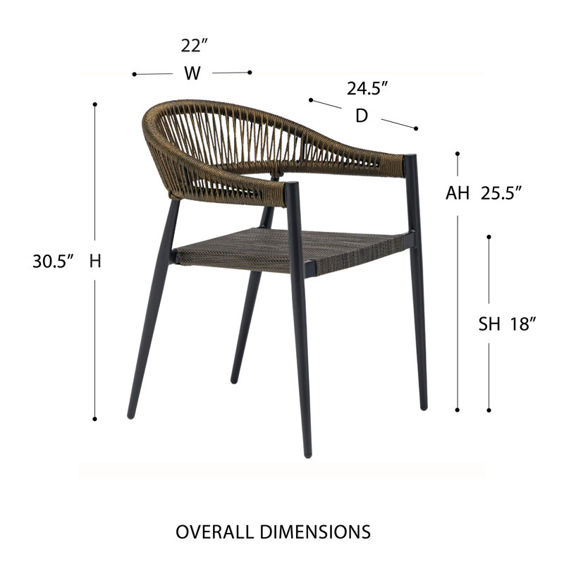 Stacking Armchair - Set Of 2, Brun / noir