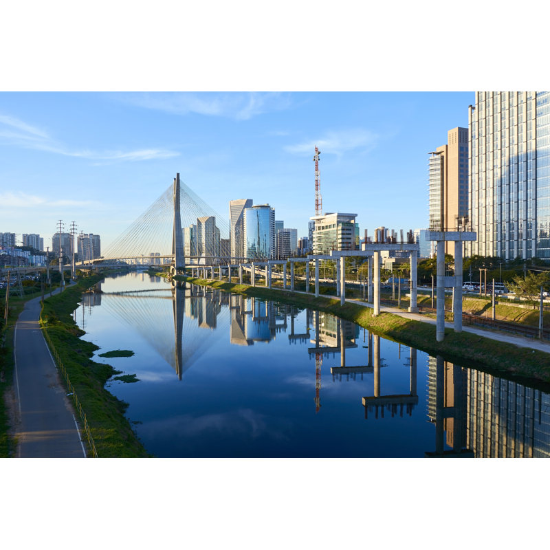 Sao Paulo Estaiada Bridge by Cifotart - Wrapped Canvas Print, 20cm H x 30cm W